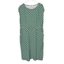 Boden Shift Dress Women XL Green White Geometric Cotton Pockets summer casual