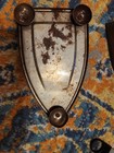 Antique Cast Iron Sad Iron w Base Wood Handle Vintage Laundry Set — photo 9