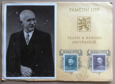 Tschechoslowakei 1948 - Fotokarte - 2 Werte Stempel Sokol Slety Prag