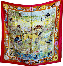 35"x35"Wild Animal Print Pure Mulberry Satin Silk 12momme Scarf 88x88cm4-19