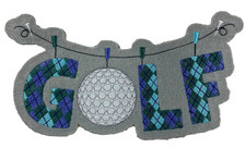 Golf Iron-on Patch 3.94 x 7.78 inches Silver Gray