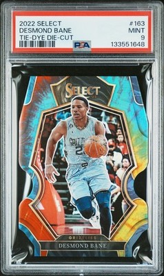 2022 PANINI SELECT #163 DESMOND BANE /25 TIE-DYE DIE-CUT PSA 9 MINT