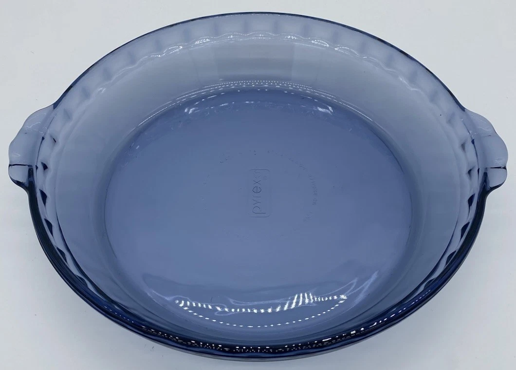 Vintage Pyrex Amethyst Blue 9.5” Fluted Pie Baking Plate # 229