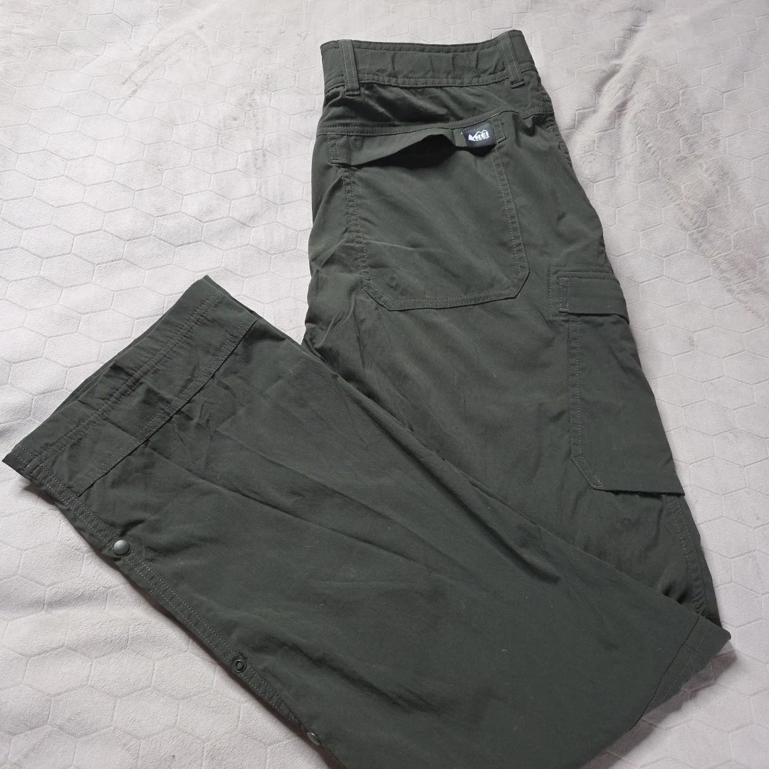 Pantalon REI Co-op Homme 36x31 Cargo Convertible – Vert Rando Stretch