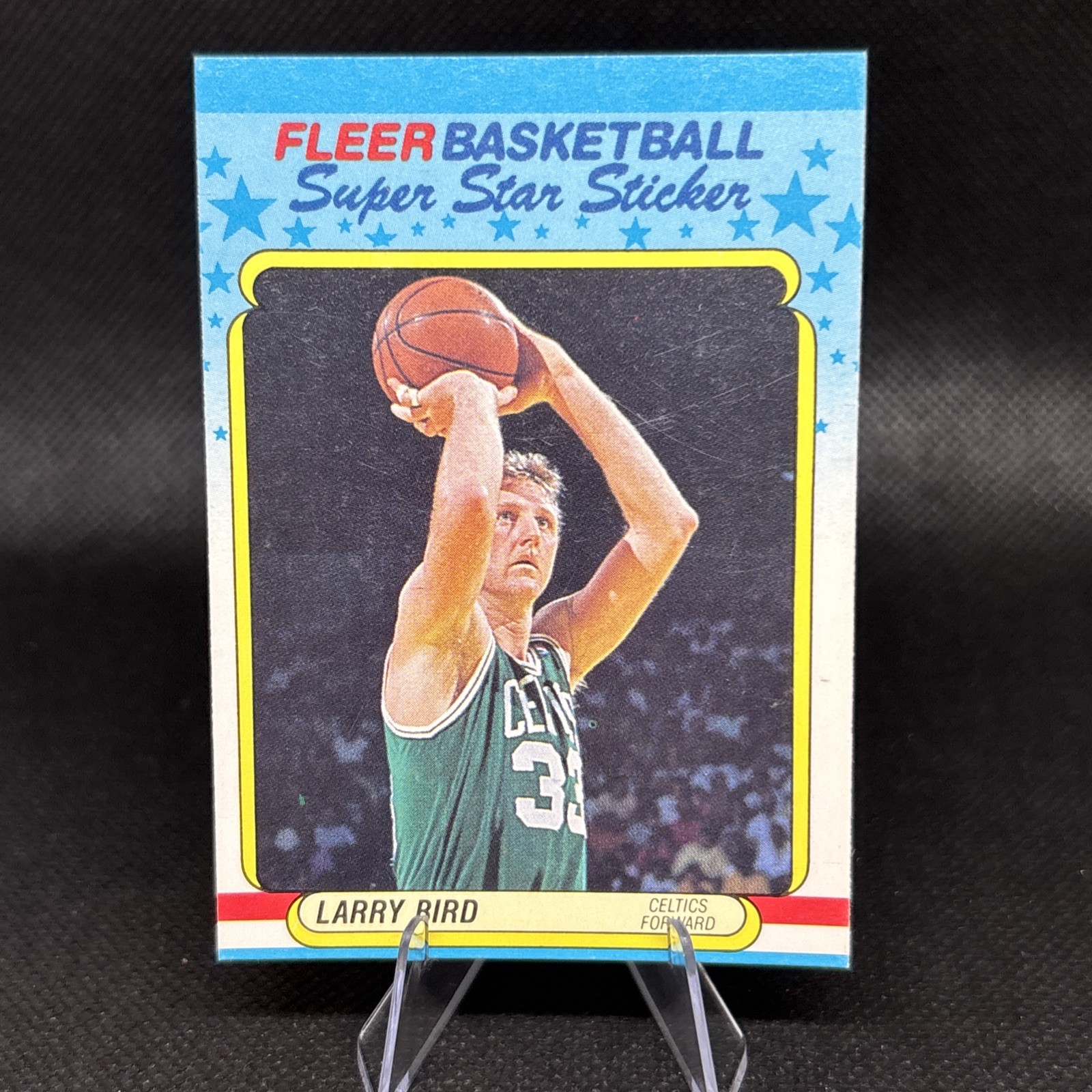1988 FLEER SUPER STAR STICKER LARRY BIRD BOSTON CELTICS