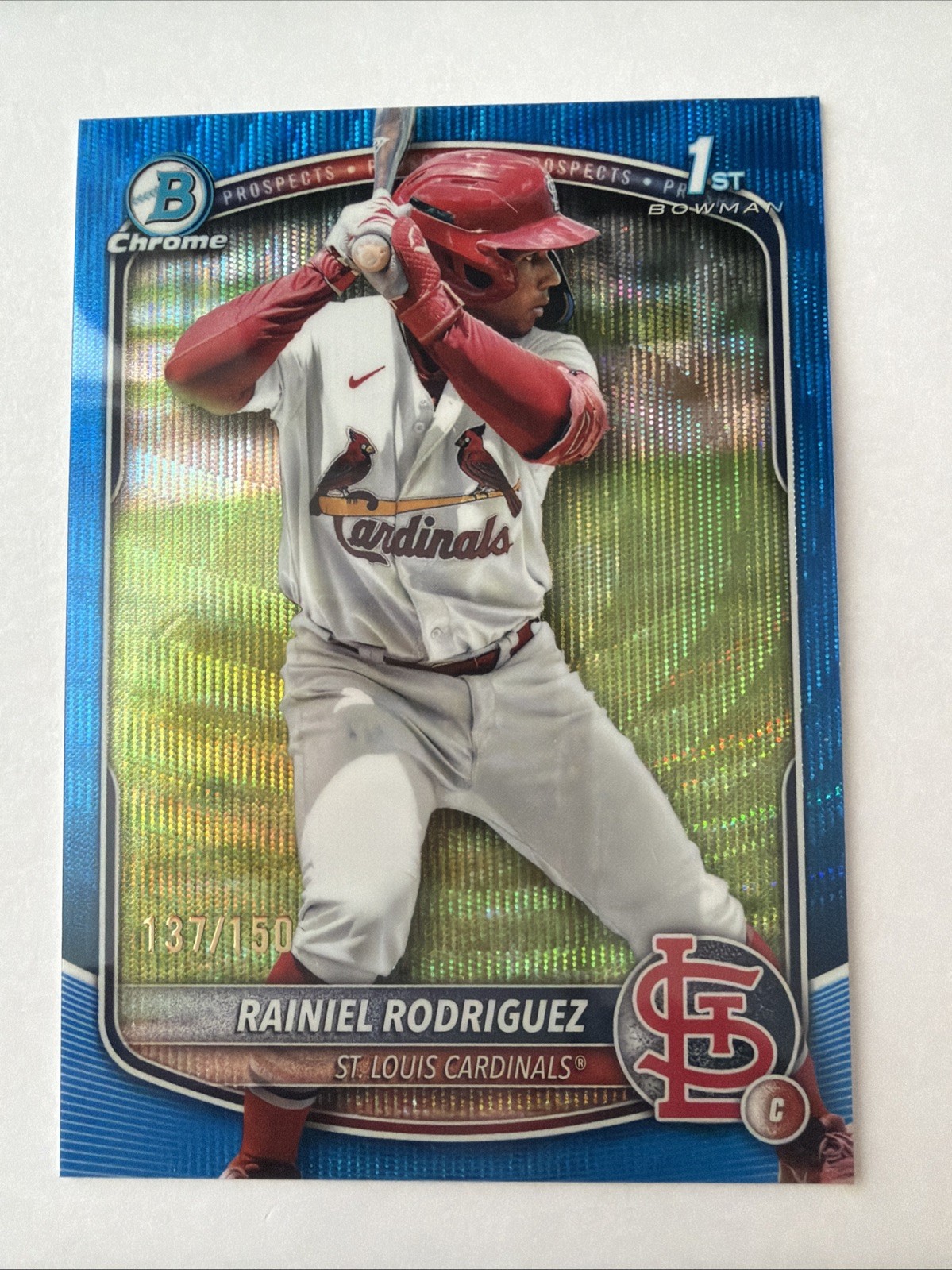 2025 Bowman Chrome Prospects Rainiel Rodriguez #BCP-200 Blue Wave Refractor /150