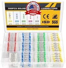 500 Conectores De Empalme A Tope Termorretractiles Para Cables Electricos NUEVO