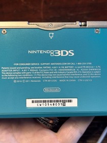 Nintendo 3DS Launch Edition Handheld System Aqua Blue Teal, CTR-001, USA, Tested