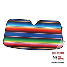 Mexican Serape Blanket Stripes Car Windshield Sun Shade Automotive Sunvisor