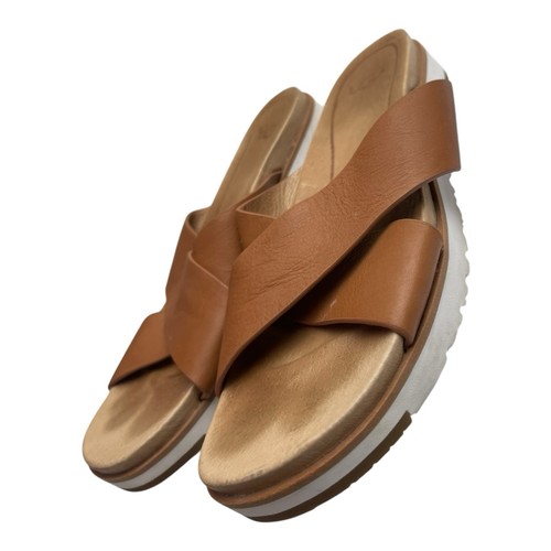 UGG Kari Slide Flat Leather Sandals Tan Brown 7.5 - Picture 7 of 11