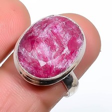 Ruby Gemstone Band Ring Size 925 Sterling Silver