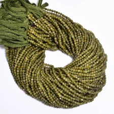 Natural Demotrite Garnet Gemstone Round Faceted Beads 3 mm Strand 12.5" AB-562