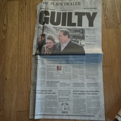 The Plain Dealer Dimora Trial Guilty Headline Front Page Collectible Newspaper