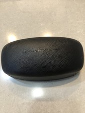 Salvatore Ferragamo Clamshell Glass Large Case W/cleaning Cloth Black