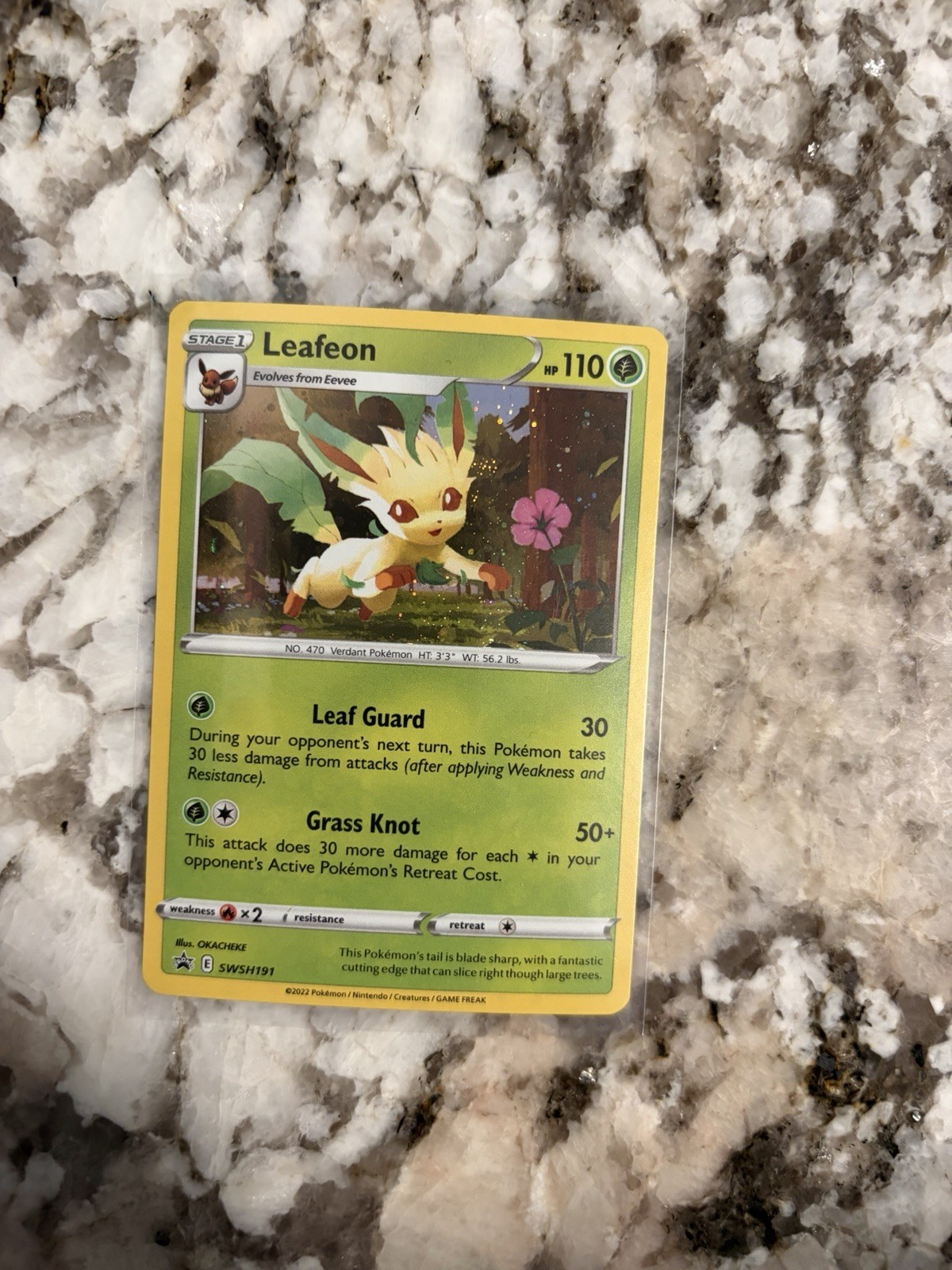 Pokémon Leafeon Holo Black Star Promo SWSH191 TCG Card Near Mint Condition Swirl