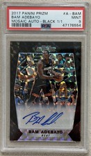 2017 Bam Adebayo Rookie RC Black Prizm Auto True 1/1 PSA 9