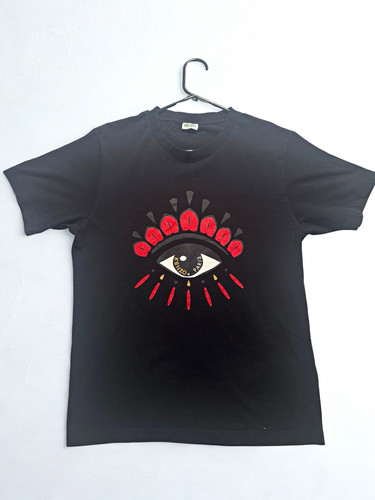 KENZO Men's Black Eye Graphic Logo Crew Neck Short Sleeve T-Shirt Size M