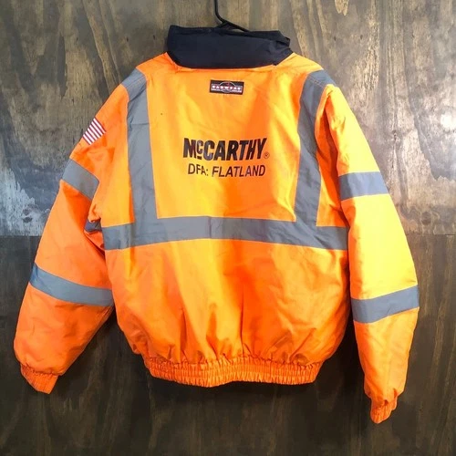Radians Mens Jacket Orange Weather Proof Construction Workwear Bomber XL image 11