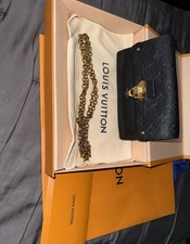 Louis Vuitton Black Monogram Empreinte Women's Shoulder Bag Gold Chain Strap