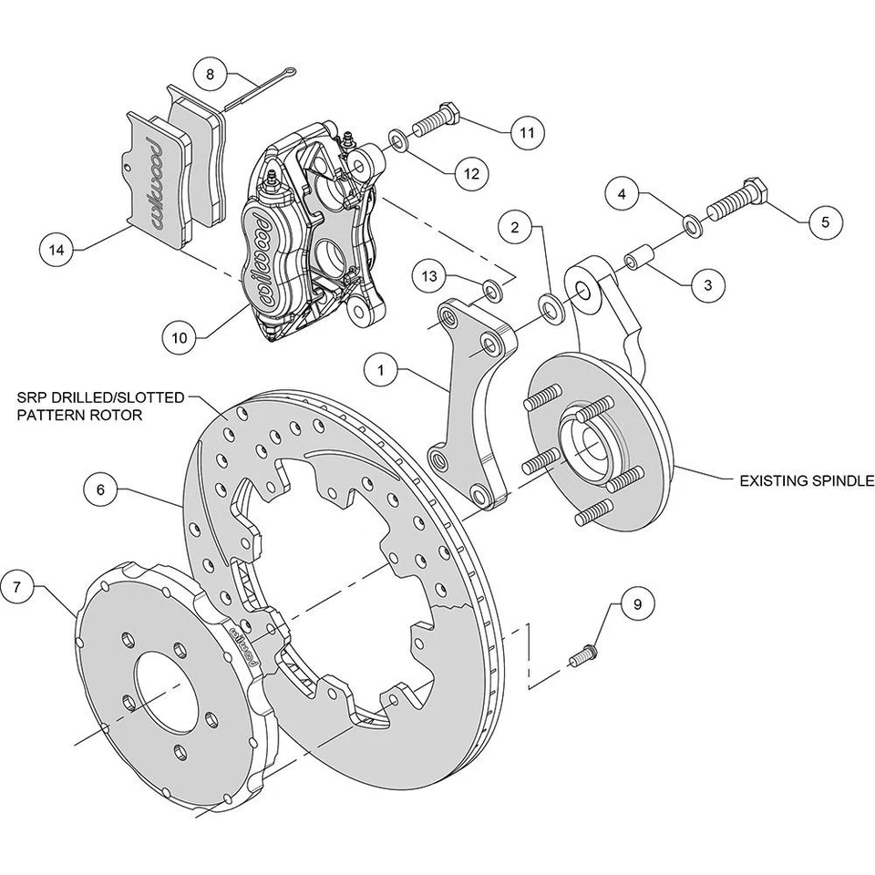 Wilwood 140-6376-DR FDL Front Disc Brake Kit,01-10 PT Cruiser/Neon SRT Foto 3 de 4