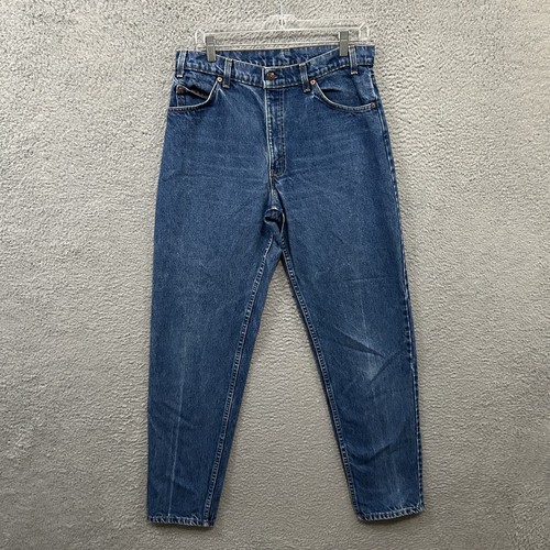 Vintage Levis Jeans Mens 33x34 Blue Denim 550 Relaxed Tapered Orange Tab 90s