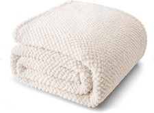King Size Fuzzy Fleece Blanket for Bed, 90x104 Inch Fluffy Warm Soft Jacquard Bl