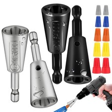 4 Pcs Multifunctional Wire Twister Tool for Drill, Standard, White、black 