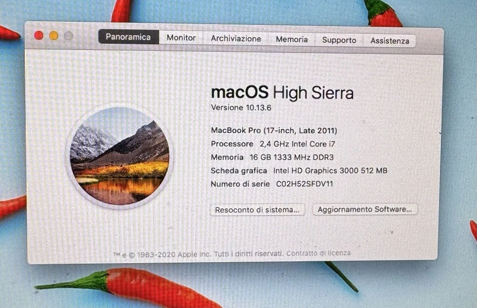 Apple MacBook Pro 17 Pollici Intel Core i7 2011 Pro 16 GB RAM Scheda Video 512 - Immagine 2 di 4