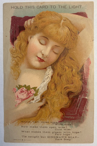 ca. 1890s Hold-to-Light Victorian Trade Card – Dingman’s Soap – COSACK & CO.
