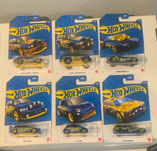 Hot Wheels Blue/Gold 1:64 Diecast 6-Car Lot BMW M3 Wagon Land Cruiser 80