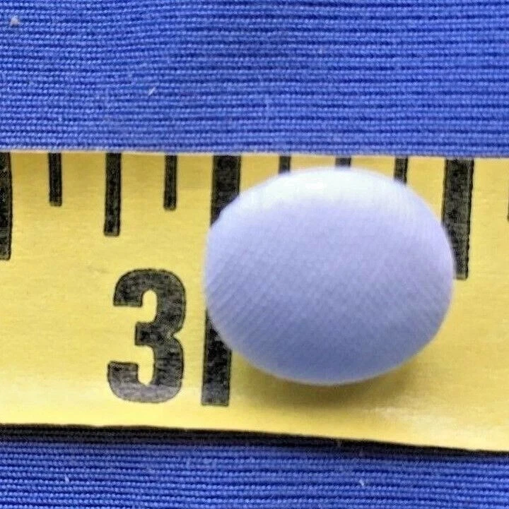 20 Fabric Covered Button Satin Matte Finish Metal Shank 13mm 1/2" White B2 - Image 2 of 2