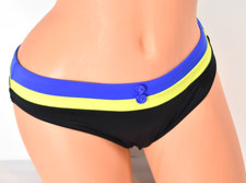 Women's FREYA AS3223 Black Blue Yellow Revival Hipster Bikini Bottom M NWT