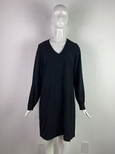 NWOT Karen Kane Black V-Neck Long Blouson-Sleeve Shift Dress Women’s Size S