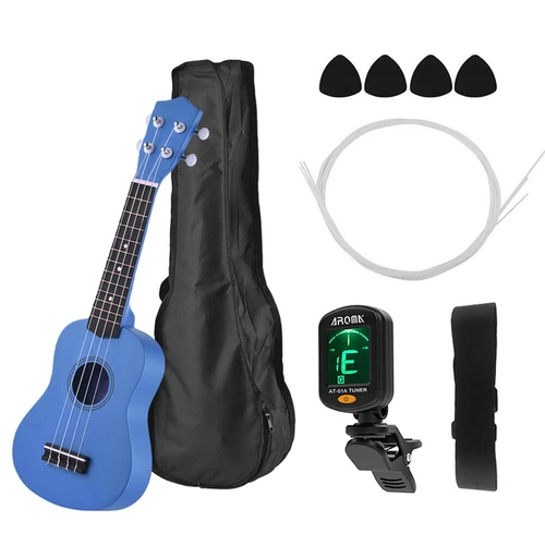 21 Inch Colored Acoustic Soprano Ukulele Ukelele Uke Kit Basswood with D3M9