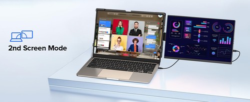14" 2K Monitor Portable Display For Laptop Plug & Play with Mac Wins Android Dex - Picture 9 of 10