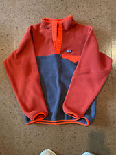 Kids' Patagonia Synchilla Fleece pullover, size 14, brick red/grey, v good cond
