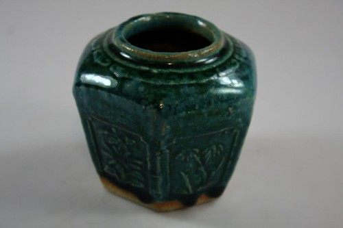 CHINESE ANTIQUE 1850's GLAZED CELADON GREEN GINGER JAR