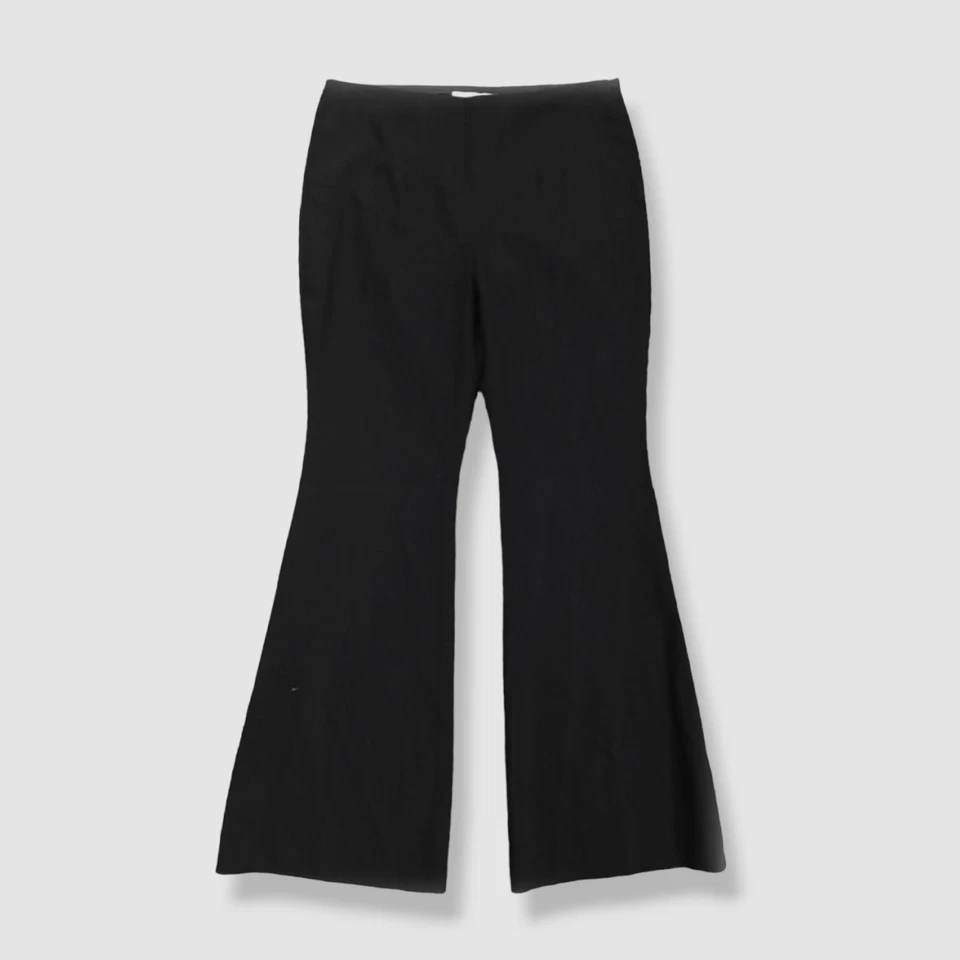 $990 Pantalones de pierna acampanados delanteros planos negros colección Michael Kors para mujer talla 4