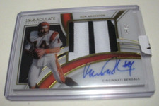 KEN ANDERSON 22 PANINI IMMACULATE JUMBO GAME USED JERSEY AUTO 19/99 SIGNED CARD