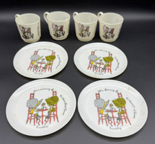 70's Holly Hobby Plastic Kids Play Dishes, 4 Cups  4 Plates, American Greetings