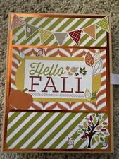 Handmade Scrapbook Mini Album Folio Hello Fall Echo Park 6x8