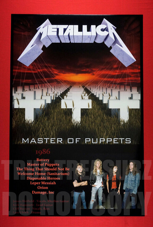 Metallica Master of Puppets Hetfield Hammett Album Promo Poster