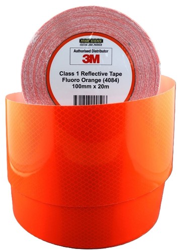 3M Fluoro Orange (4084) Diamond Grade Class 1 Reflective Tape (25mm, 50mm, 75mm, - Picture 23 of 30