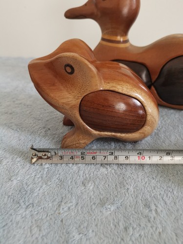 Vintage Wooden Duck & Frog Jewellery/Trinket Box with Secret Drawer Decorative β¨ - Picture 19 of 20