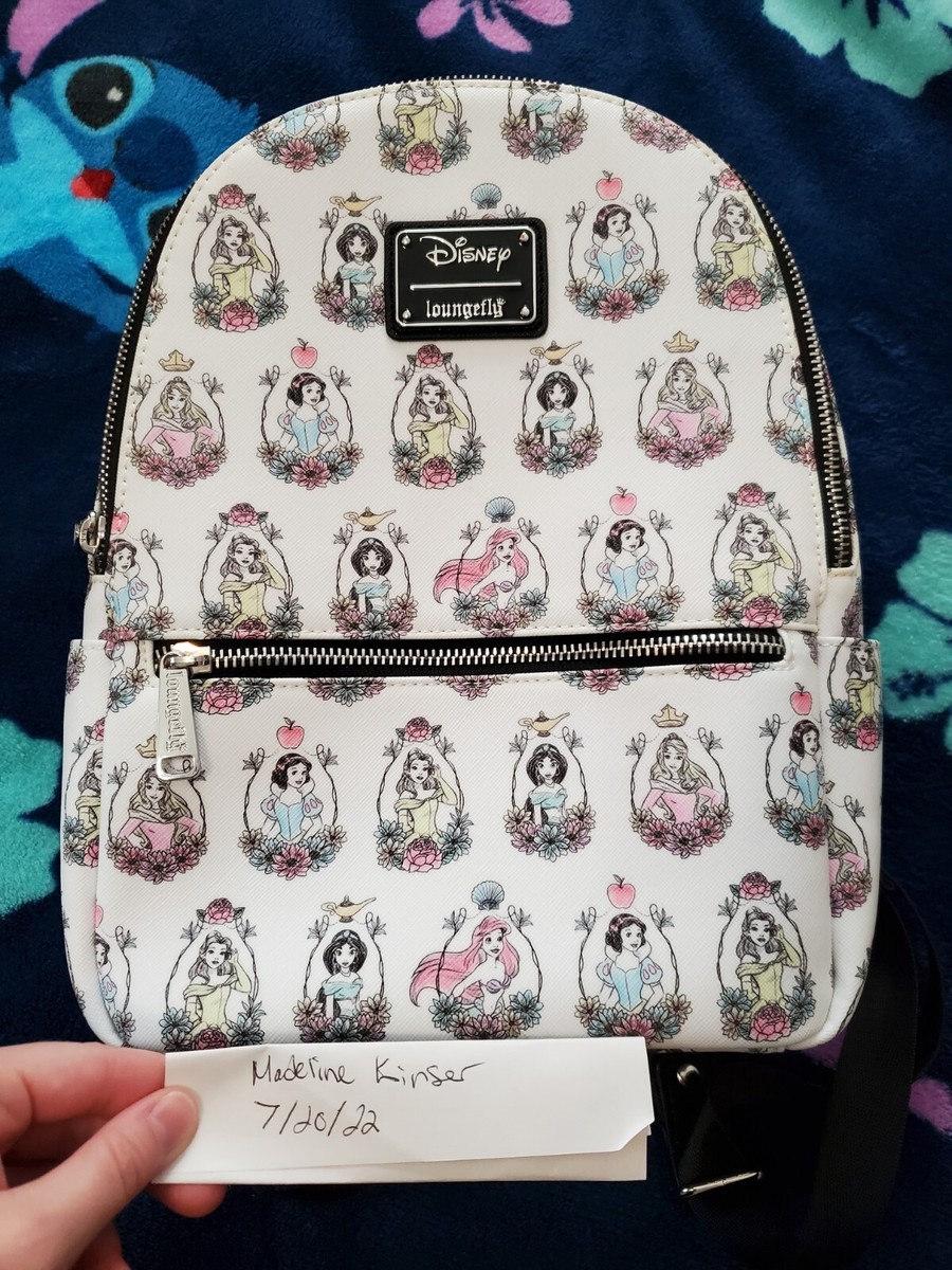 Brand New Disney X Loungefly Princess Portraits All Over Print Backpack Amazon.com | Loungefly x Disney Princess Portraits Allover  main image 3
