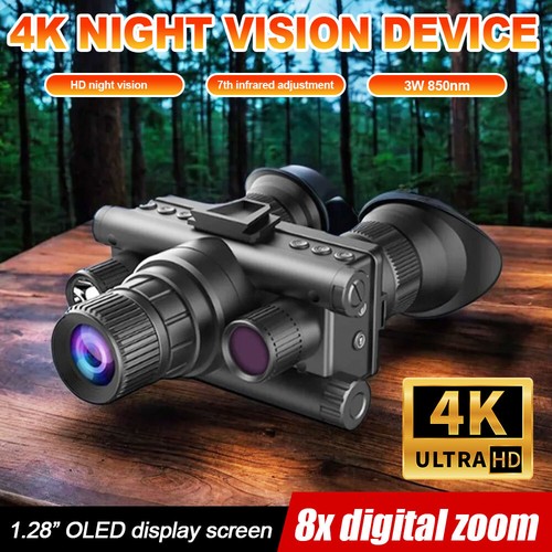 IR 850nm Night Vision Device Binocular 4K 8x Digital Zoom Goggles for TAC Helmet - Picture 4 of 20