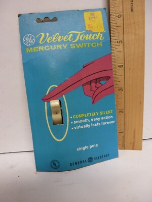 NOS VTG GE Velvet Touch Single Pole Mercury Light Switch Completely Silent Ivory