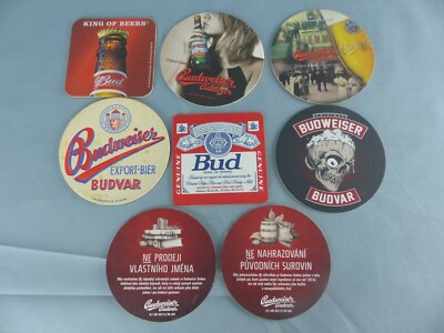 Lot of 8 different BUDWEISER BUD beer bierviltje Bierdeckel A52