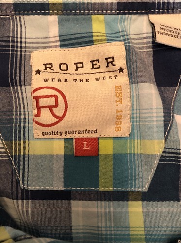 Roper Men’s Button Front Western Shirt Cowboy, Rodeo, Rancher, Rockabilly Sz L - Picture 5 of 5