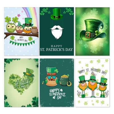 St Patricks Day Karten Paket 12 Grußkarten Multipack A6 St Patricks Day Karte
